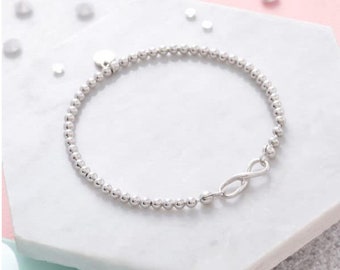 Infinity Bracelet - Sterling Silver Bracelet - Gift for her - Remembrance bracelet