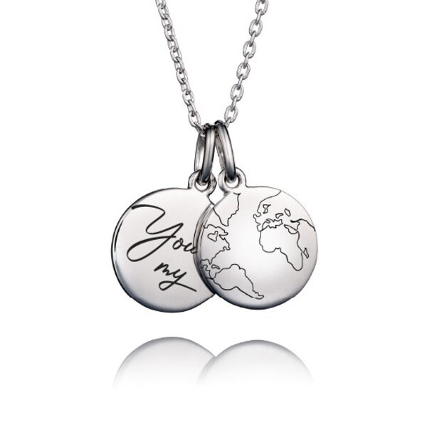 My world duo necklace - Memorial gift - Bereavement gift - Special Keepsake