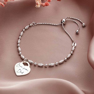 Sterling Silver Oval Mix Handwriting Bracelet· Handwriting Jewellery · Memorial Jewellery · Memorial Gift · Bereavement · Gift For Mum
