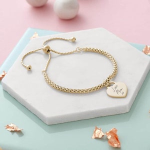 Gold Popcorn Handwriting Bracelet · Handwriting Jewellery · Signature · Memorial Jewellery · Memorial Gift · Sympathy Gift For Her · Grief