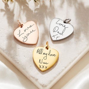 Handwriting Charm - Silver Charm engraved with Actual Handwriting - Handwriting Jewellery - Memorial Jewellery - Bereavement Gift