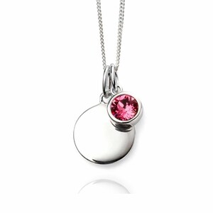 Personalised october birthstone pendant necklace - Silver Jewellery - Memorial Jewellery - Bereavement