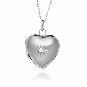 Medallón diamante personalizado de plata de ley - Regalo conmemorativo - Joyería personalizada - zirconia cúbica