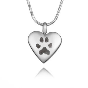 Paw Print Urn Necklace • Pet Cremation Jewellery • Pet Cremation Necklace • Pet Ashes Necklace • Pet Memorial Gift • Ashes Jewellery