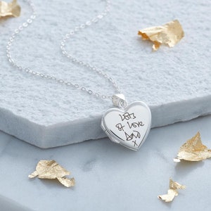 Handwriting Locket • Handwriting Jewellery • Engraved Locket • Personalised Locket • Photo Necklace • Memorial Jewellery • Memorial Gift