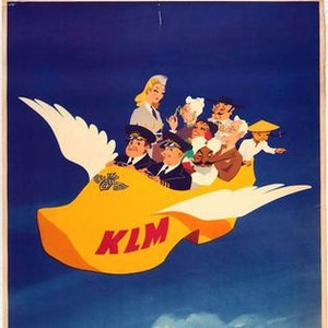 Vintage KLM Flying Clog cartel de la aerolínea A3/A4 impresión
