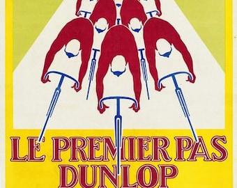 Vintage French Dunlop Bicycle Tyres Advertisement Poster A3/A4 Print