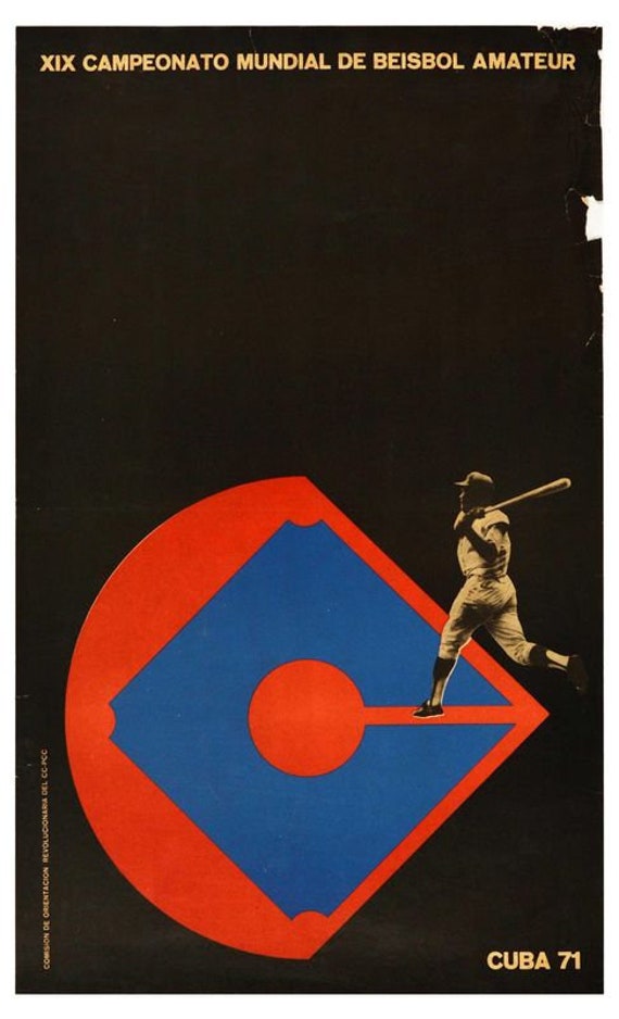 Buy Vintage 1971 Cuban Baseball Poster Print A3/A4 Online in India