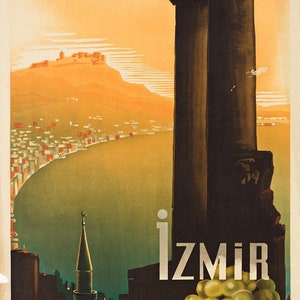 Vintage Izmir Turkey Tourism Poster Print A3/A4