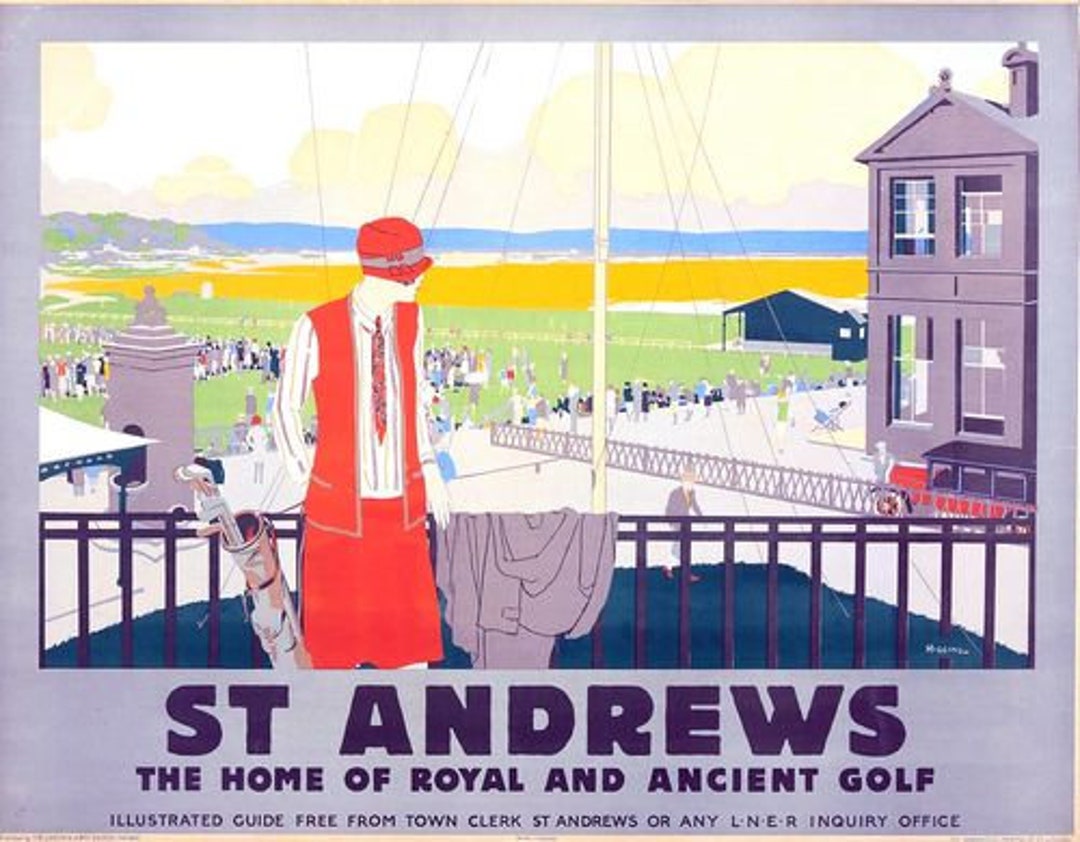 Vintage LNER St Andrews Home of Golf Railway Poster A3/A4 Print - Etsy