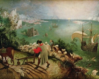 Landscape With The Fall of Icarus by Pieter Brueghel A3/A2/A1 Art Print/Canvas