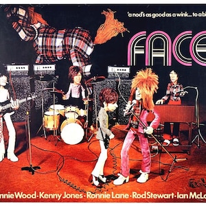 Vintage 1970's Rod Stewart Ronne Wood The Faces Music Poster Print A3/A4