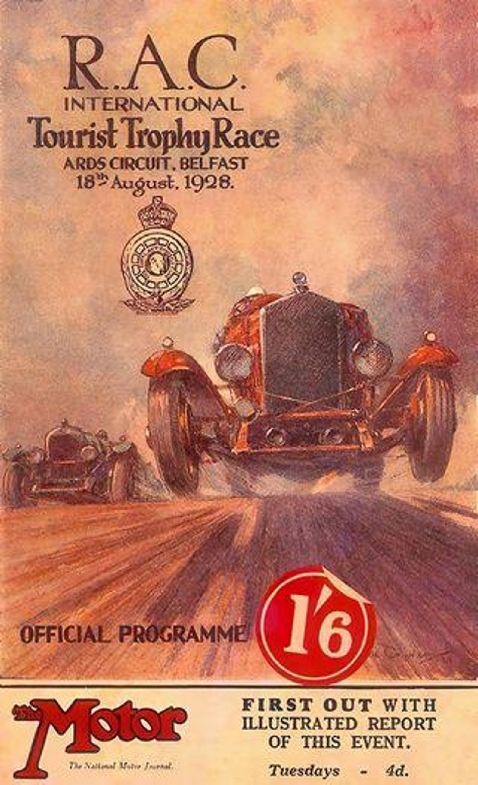 Vintage 1928 RAC Trophy British Motor Racing Poster Print A3/A4 - Etsy