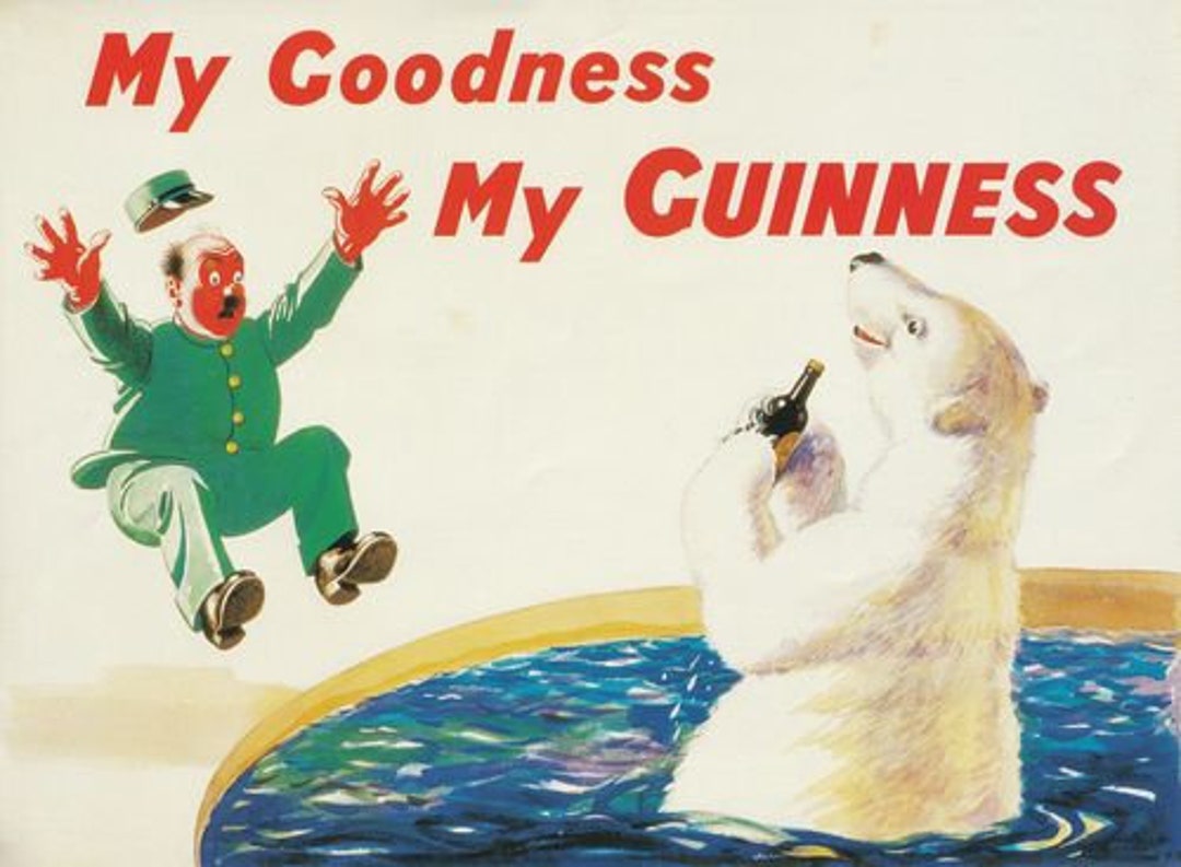Vintage Guinness Polar Bear Advertisement Poster A4/A3/A2/A1 Print Etsy
