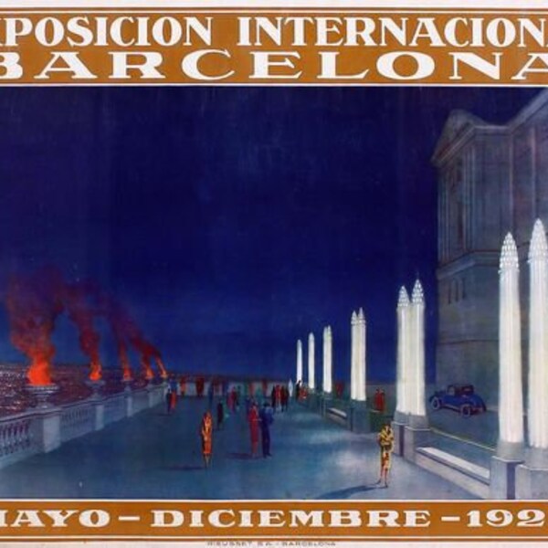 Vintage 1929 Barcelona International Exposition Tourism Poster Reprint A3/A4