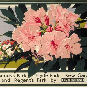 Vintage London Parks Kew Gardens Poster Print A3/A4