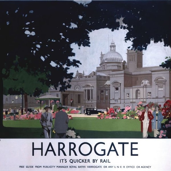 Vintage LNER Harrogate Royal Baths Eisenbahn Poster A3/A4