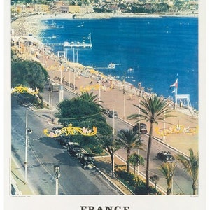 Vintage Cote D Azur Francia Cartel de turismo Impresión A3/A4