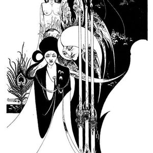 Aubrey beardsley illustration la morte d' arthur malory  a3/ a2 poster reprint