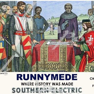 Vintage style railway poster runnymede magna carta a4/a3/a2 print