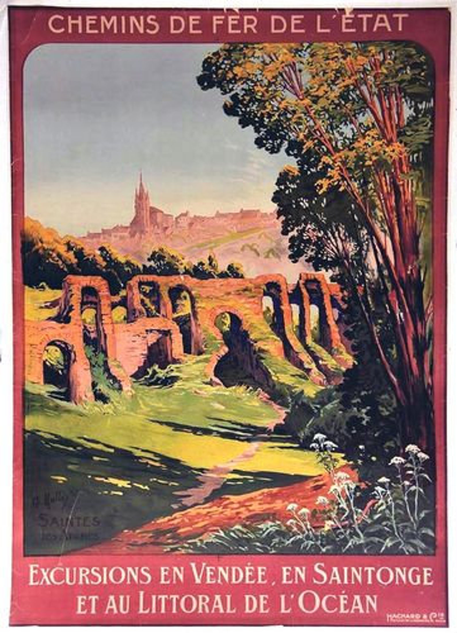Vintage French Railways Vendee Tourism Poster A4/A3 Print Etsy