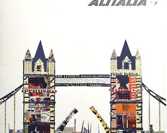 Vintage Alitalia Flights to Florence Poster A3 Print