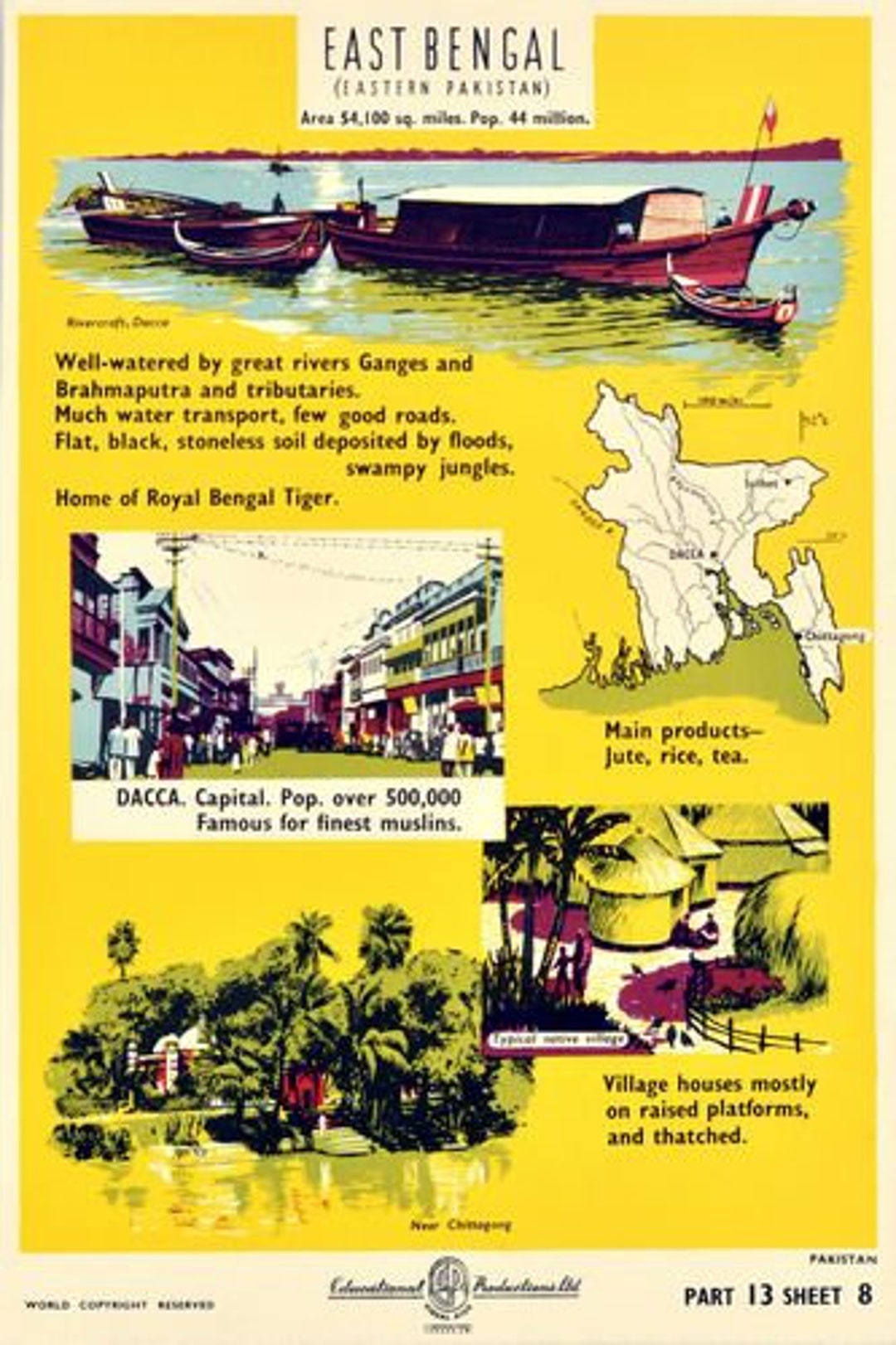 Vintage India Pakistan Partition East Bengal Bangladesh Information Poster Reprint A3/A4 Etsy