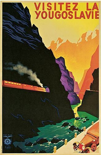 1935 yugoslavia tourism travel poster print a3/a4