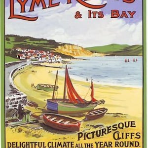 1900&#39;s lsw railway lyme regis poster print a3/a4