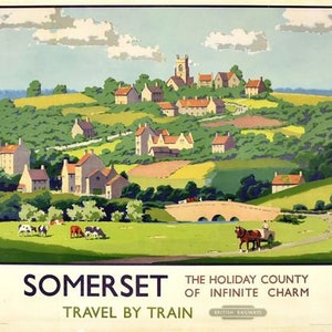 Vintage British Rail Somerset Poster A3/A4 Print