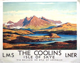 Vintage LMS LNER Coolins Isle of Skye Railway Poster Print A3/A4