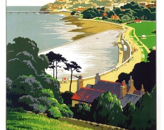 Vintage GWR Clevedon North Somerset Railway Poster A4/A3/A2/A1 Print