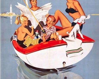 Vintage British Rail Life Is Gay in Whitley bay Railway Poster Print A3/A4