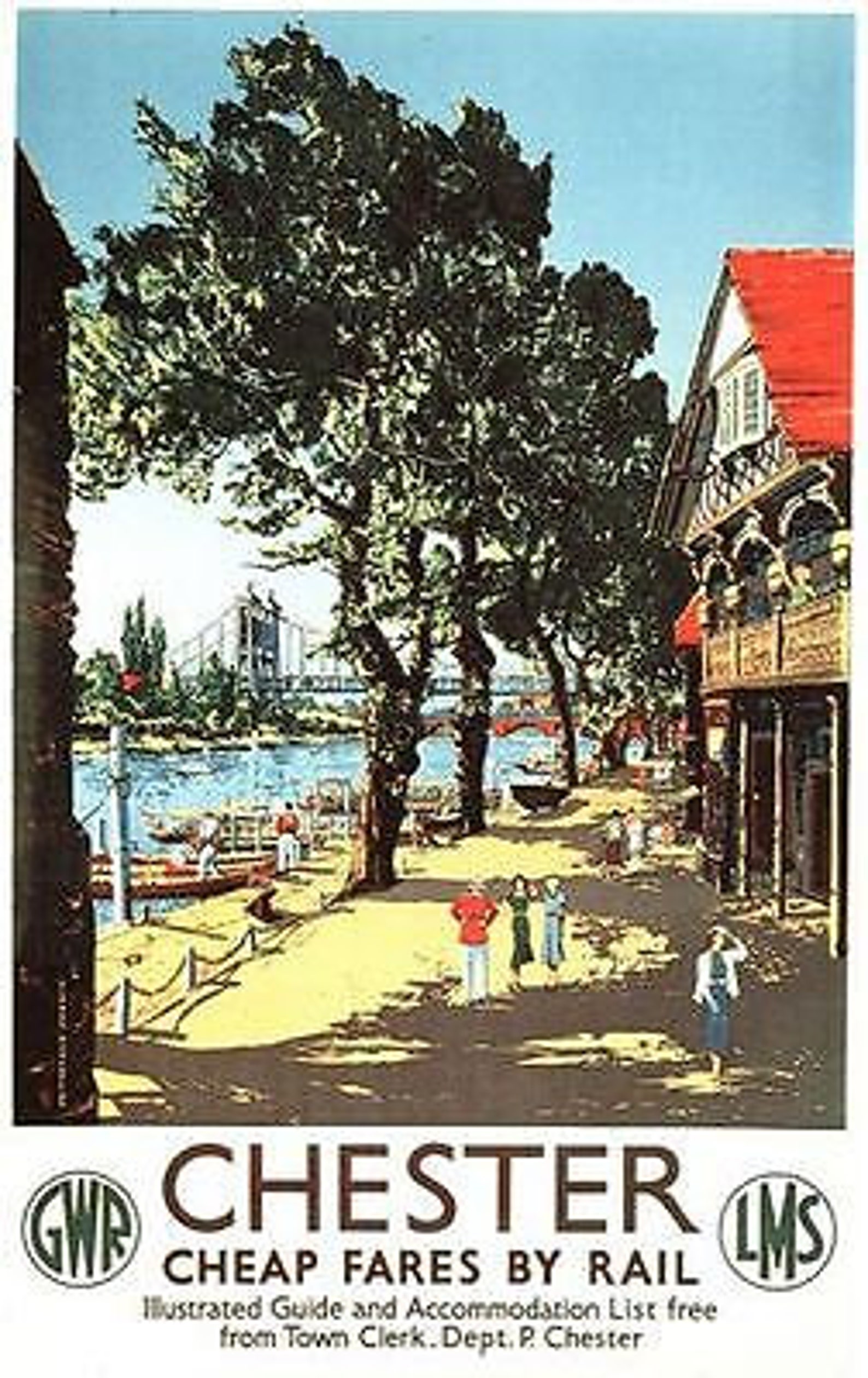 1930's Gwr Lms Chester Railway Poster A3 / A2 Print - Etsy