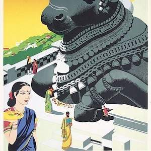 Vintage visit india mysore travel poster  a3 print