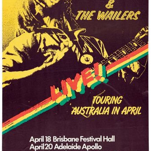 Vintage Bob Marley Australian Tour Poster A3/A4