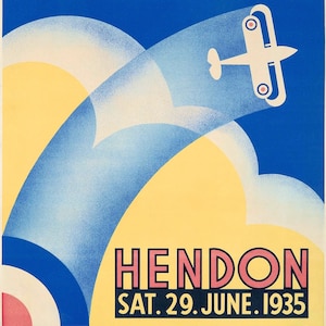 Vintage 1935 Royal Air Force Display Hendon Poster Print A3/A4