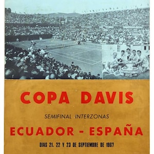 Original Vintage Davis Cup Tennis Poster 1983 by Konrad Klapheck