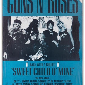 Vintage Guns n Roses Sweet Child O Mine Promo Música Cartel Impresión A3/A4