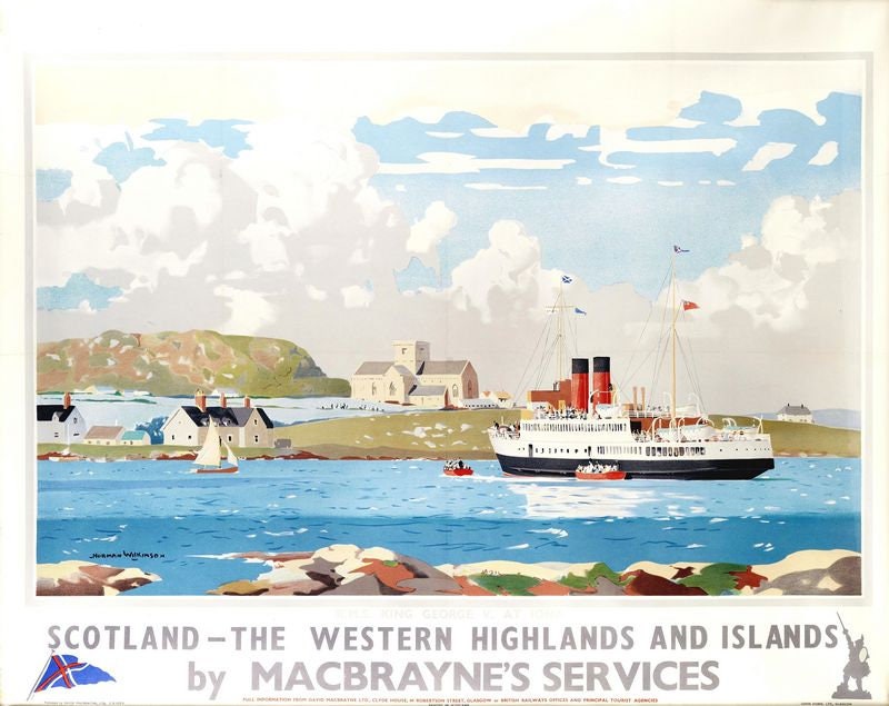 Vintage MacBraynes Western Highlands Ferry Service  Poster Print A3/A4