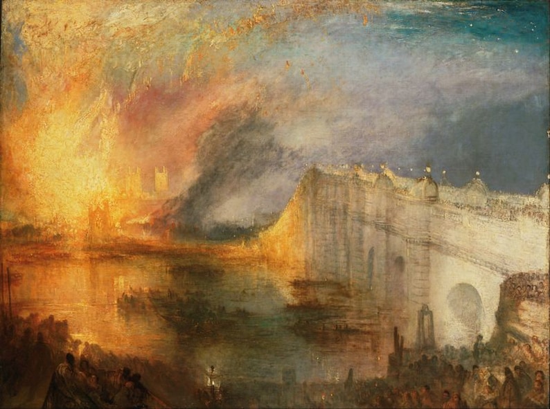 The Burning of the Houses of Parliament by Turner A3/A2/A1 Art Print/Canvas image 1