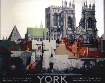 Vintage LNER York Minster Railway Poster Print A3/A4