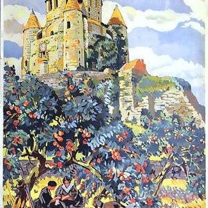 Vintage French Railways Provins Tourism Poster Print A3/A4
