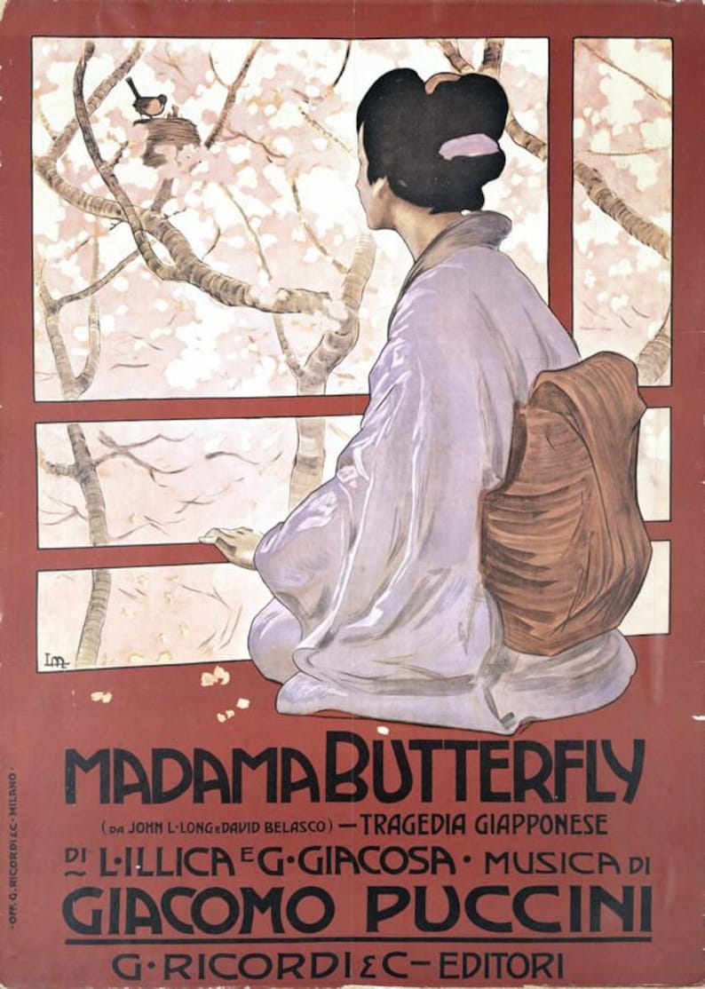 Vintage Madam Butterfly Opera Poster Print A3/A4 | Etsy