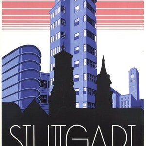 Vintage Stuttgart Turismo Posterdruck A3/A4