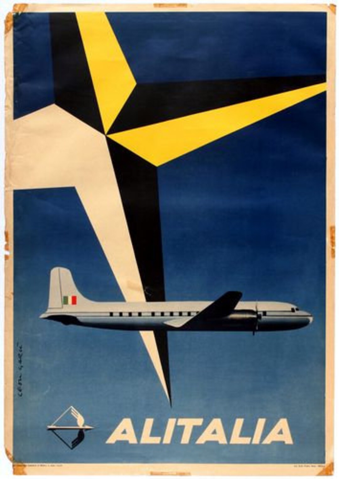 Vintage Alitalia Italian Airlines Poster A3/A4 - Etsy 日本