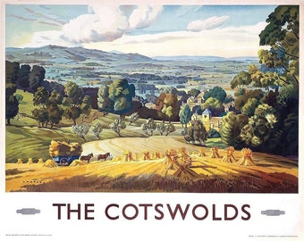 Vintage British Rail Cotswolds Railway Poster Print A3/A4