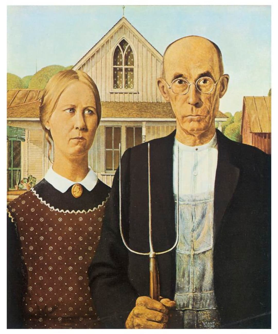 American Gothic by Grant Wood A3/A2/A1 Art Print/canvas Etsy
