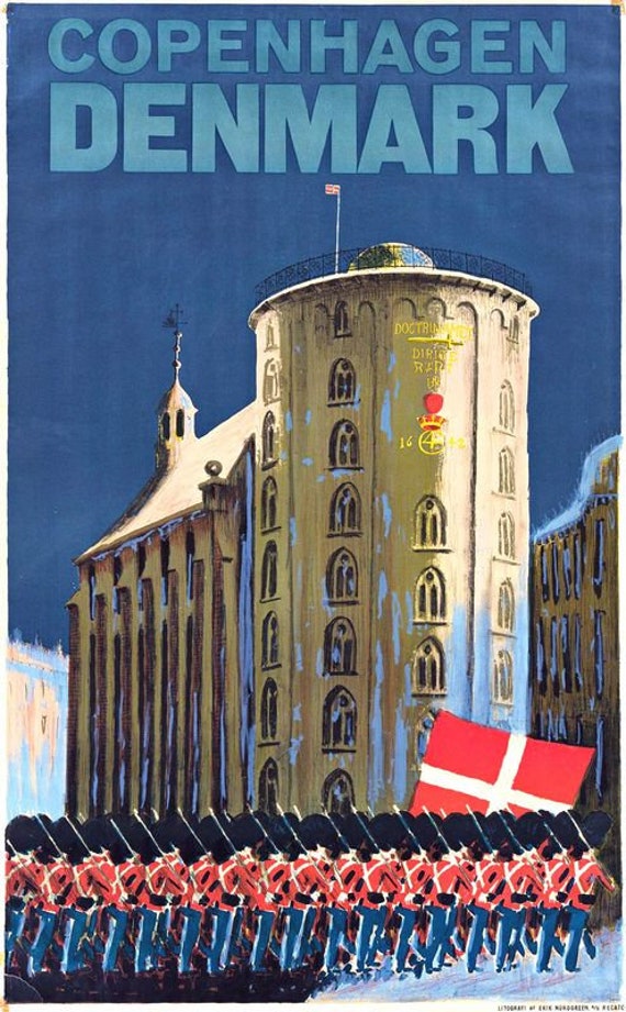 regering Volgen onhandig Vintage Copenhagen Denmark Soldiers Tourism Poster Print A3/A4 - Etsy