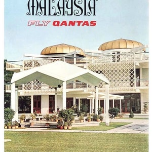 Vintage Qantas Flights to Japan Poster  A3 Print 